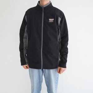 Overdrive Choko Black Cadillac Crest Zippered Track Jacket Motorsport Team XL